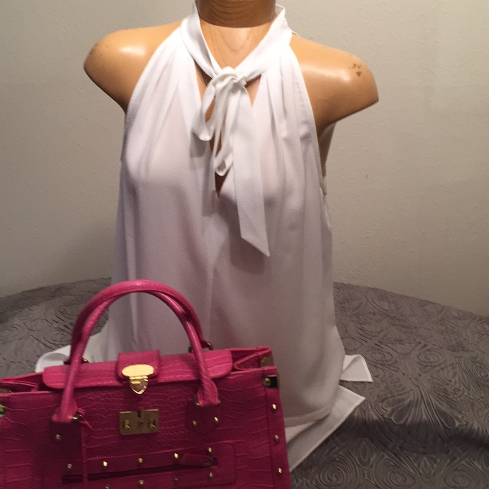 Laundry by Shelli Segal bow tie halter blouse